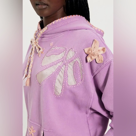 NWT Free People Love Letters Hoodie ~Regal Orchid~ - Picture 4 of 4